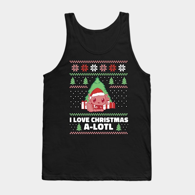 Cute axolotl christmas sweater Tank Top by MARCHY